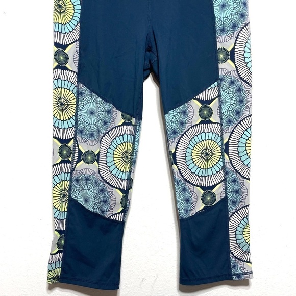 Sweaty Betty Teal Floral Print Crop Leggings M K268 - Picture 3 of 10